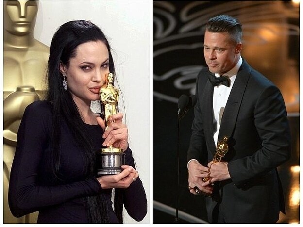 No entendemos el look 'Morticia Adams' que eligió Angelina para recoger su Oscar en 1999.