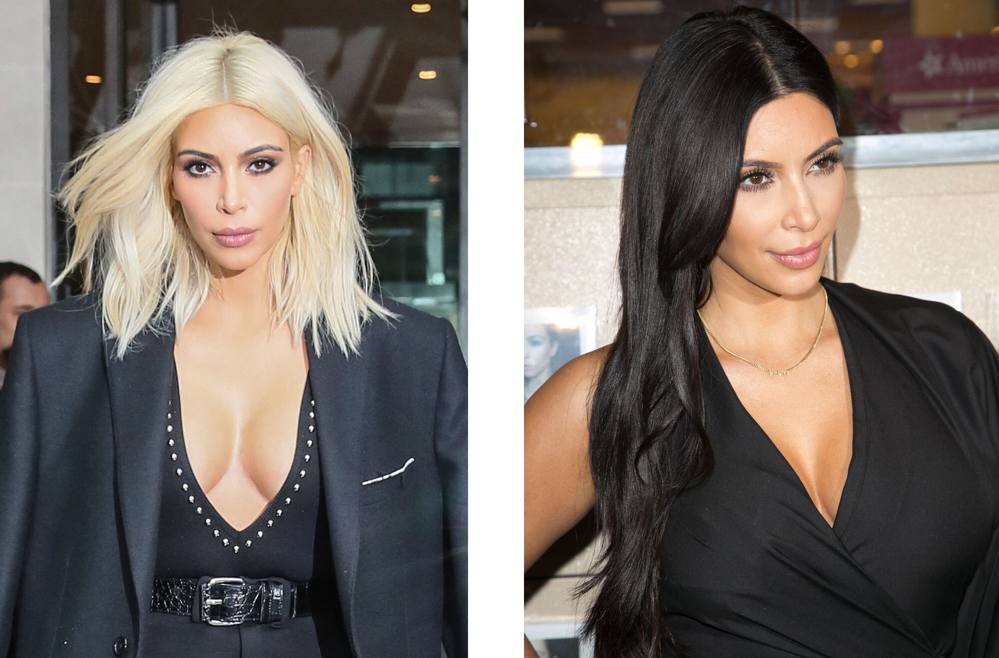 Cambios de look: Kim Kardashian de morena a rubia platino