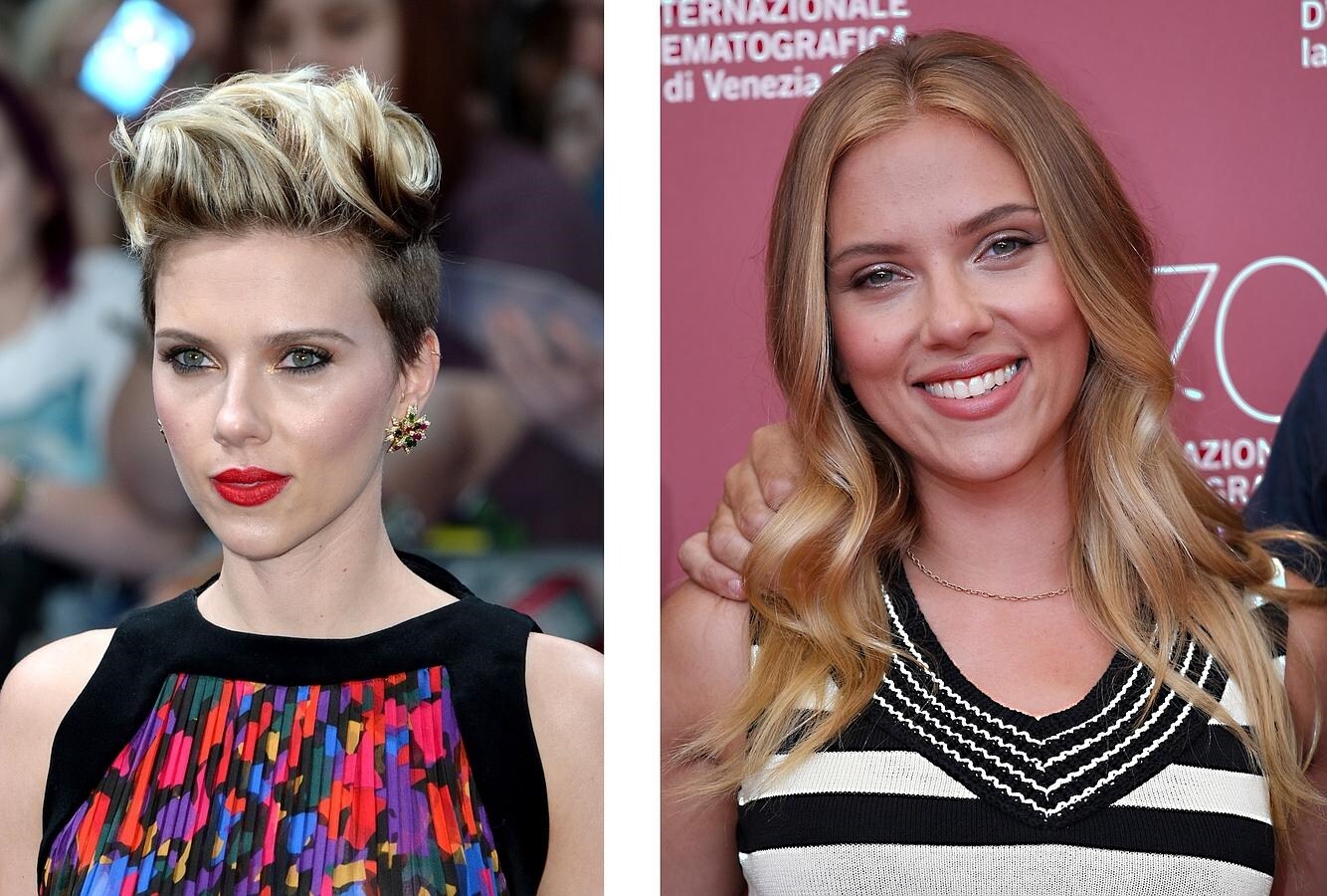 Cambios de look: Scarlett Johansson del pelo largo a un pixie rapado