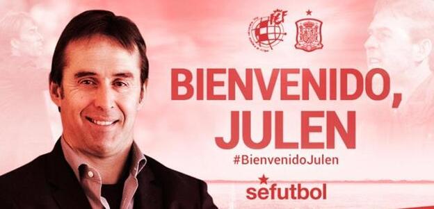 Julen Lopetegui es el elegido para el banquillo de España./twitter.