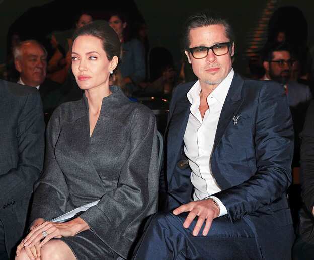 Angelina Jolie y Brad Pitt, pocas semanas antes del anuncio de su divorcio./Getty