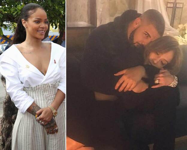 Guerra en la red entre Rihanna y Jennifer Lopez por culpa de Drake./gtres / instagram.