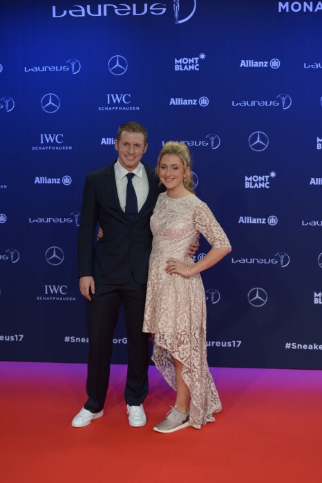 La alfombra roja de los Premios Laureus: Laura Kenny y Frere Jason Kenny