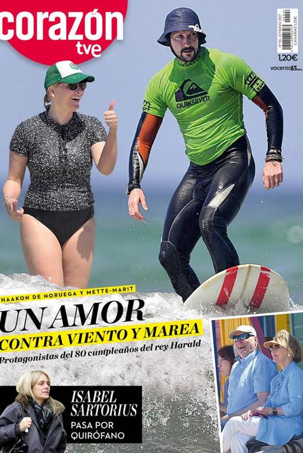 El príncipe Haakon de Noruega y su mujer, Mette-Marit son los protagonistas de la portada de la revista 'Corazón' de esta semana./corazón