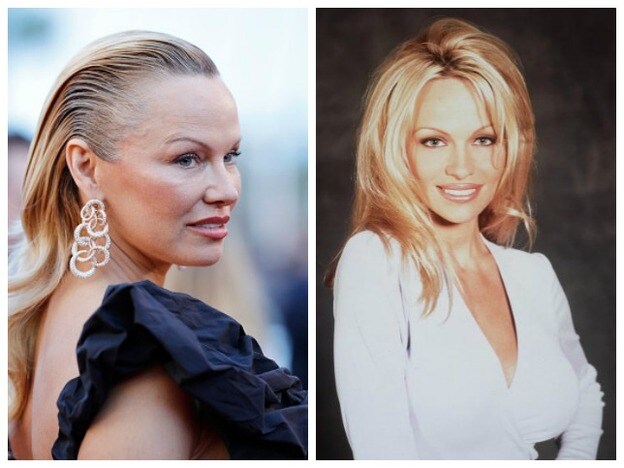 Pamela Anderson en 2017 y hace unos años/MUJERHOY