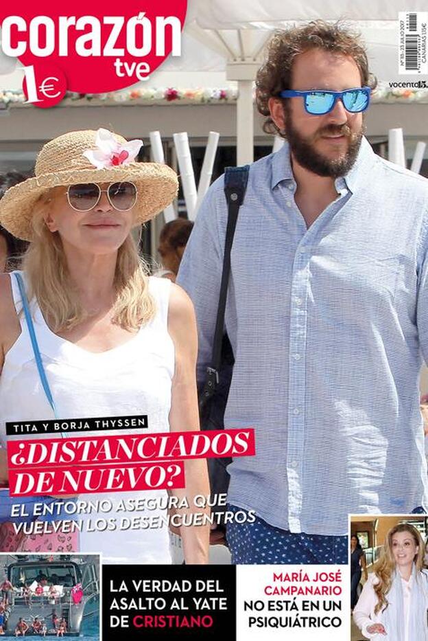 Carmen y Borja Thyssen, protagonistas de la portada de la revista 'Corazón'./corazón