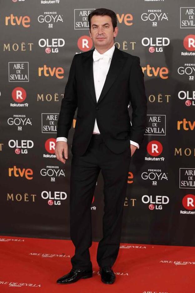 Arturo Valls en la alfombra roja de los Premios Goya, donde realizó las declaraciones que han levantado ampollas./gtres.