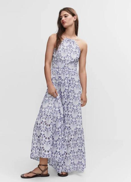 Vestido largo bordado