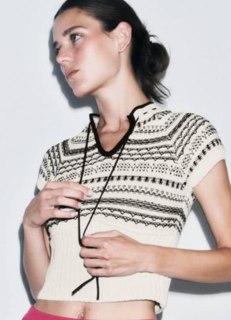 Jersey de manga corta tipo jacquard