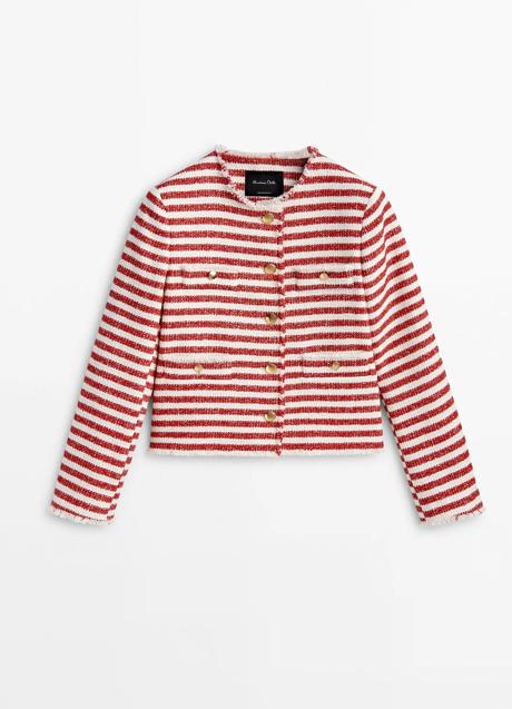 Chaqueta corta de rayas Massimo Dutti (129 euros