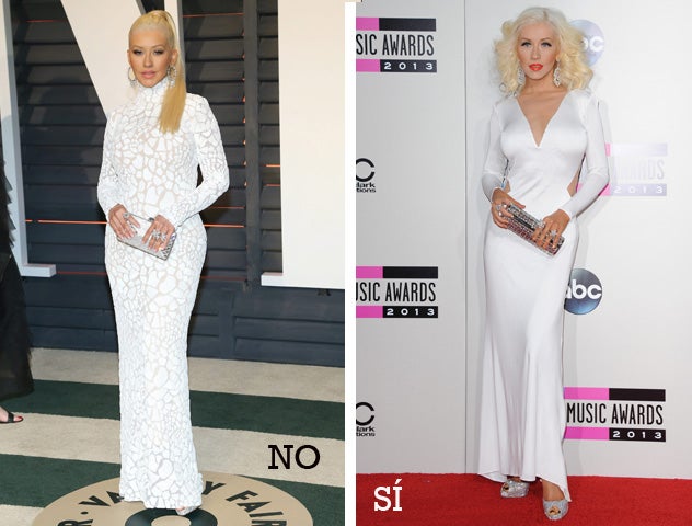 Dos looks en blanco de Christina Aguilera