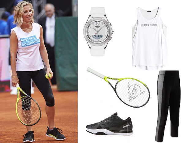 La actriz Elsa Pataky tiene tres hijos y, aun así, siempre sabe sacar tiempo para estar en forma. Si tu madre también es toda una deportista, regálale el reloj de Tissot T-Touch Lady Solar para que pueda lucirlo mientras practica ejercicio con unas zapatillas de deporte como estas de Reebok, unas mallas de Mango, una camiseta de Oysho y la raquetaApex Tour 260 de Dunlop.