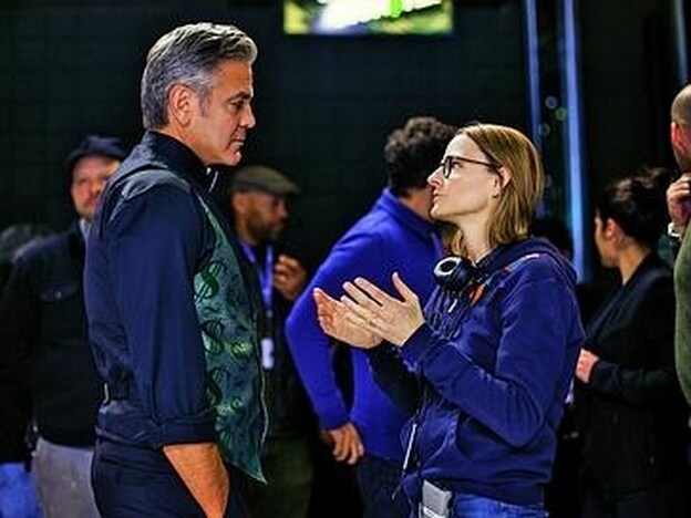 Jodie Foster hablando con George Clooney