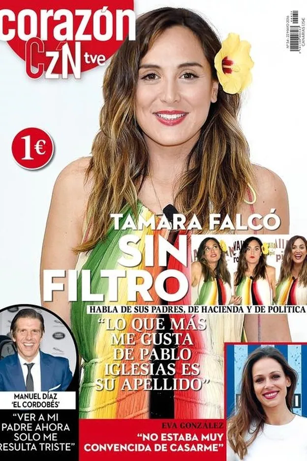 Tamara Falcó protagoniza la portada del nuevo número de la revista Corazón Tve, donde habla de sus padres, de las parejas de estos, de religión y hasta de política./corazón