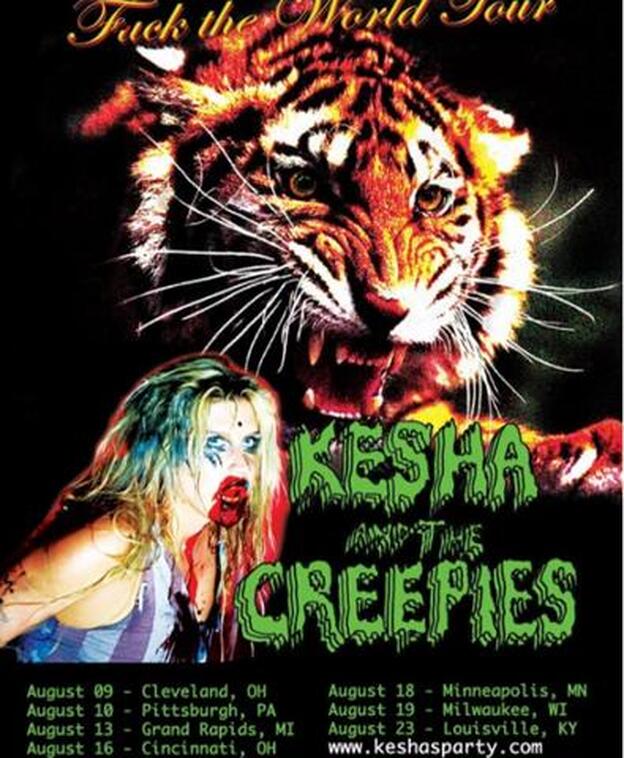 Este es el cartel de su minigira que ha compartido Kesha en la red.