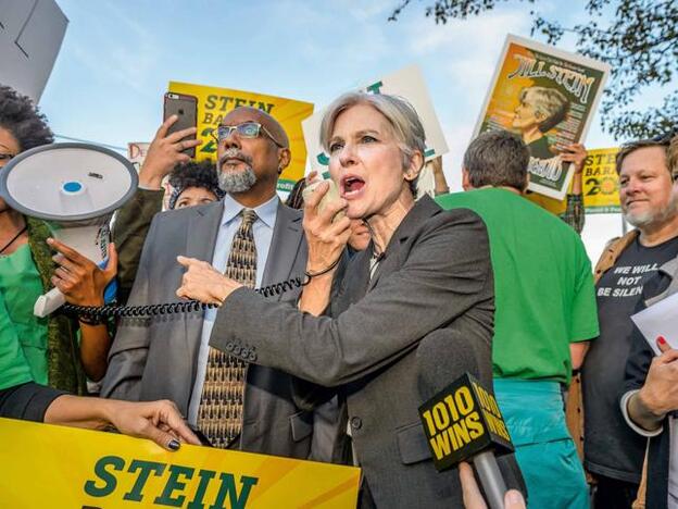 Jill Stein haciendo campaña de su partido./Getty