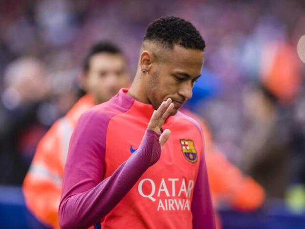 Neymar durante unos de sus últimos entrenamientos con el Barcelona./cordon press.