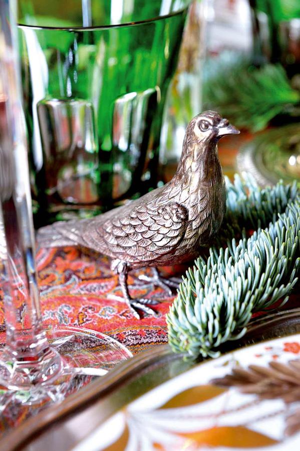 Detalles en una mesa de Nochebuena