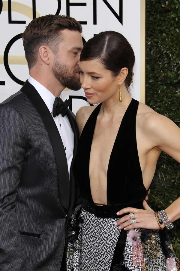Parejas en la alfombra roja de los Globos de Oro 2017: Jessica Biel y Justin Timberlake