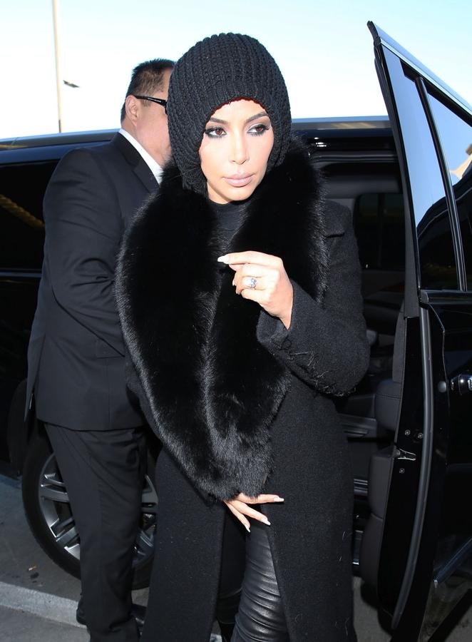 Peinados con gorro: Kim Kardashian