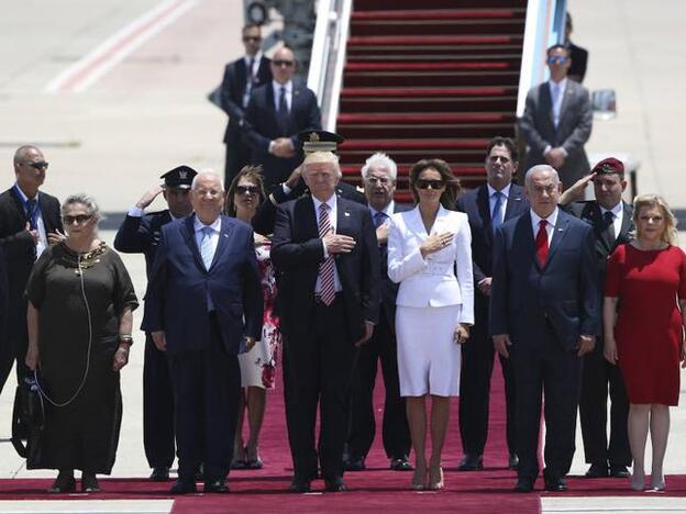 Los Trump, a su llegada a Tel Aviv./Gtres