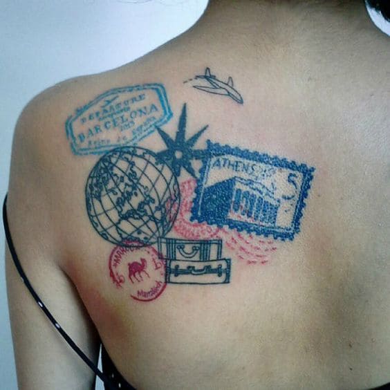 Tatuajes para viajeros: sellos