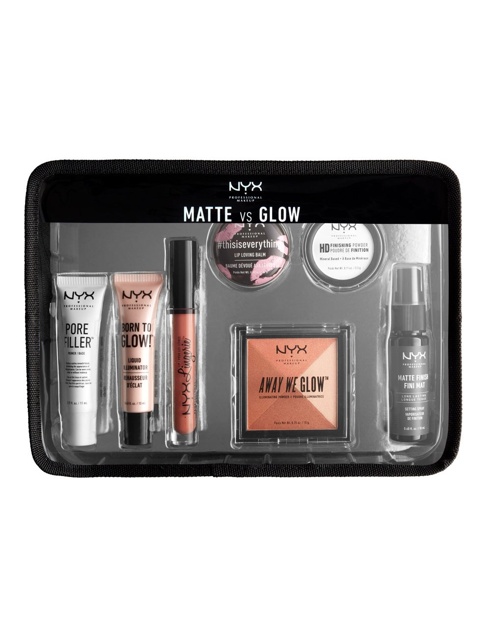 Kit Matte vs Glow de la colección Travel Kit de Navidad de NYX