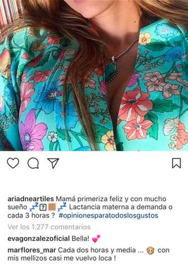 Los comentarios de Eva González y Mar Flores a la fotografía de Ariadne Artiles.