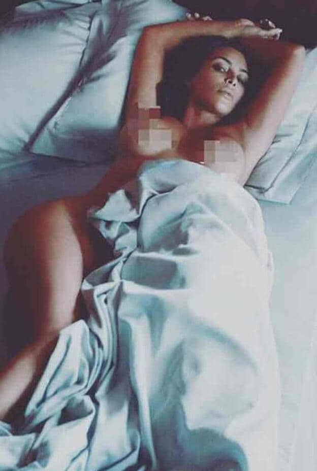 Kim Kardashian en su última foto desnuda en las redes./instagram.