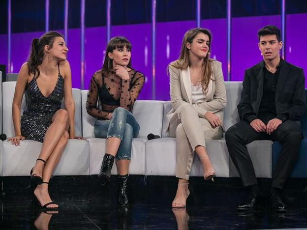 De izquierda a derecha, Ana Guerra, Aitana, Amaia y Alfred, cuatro de los cinco finalistas de 'OT 2017'./gtres.