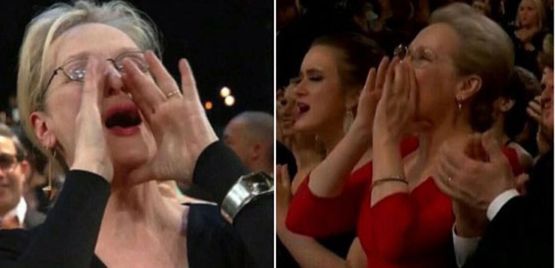 Los momentazos de los Premios Oscar 2018: Meryl Streep gritando