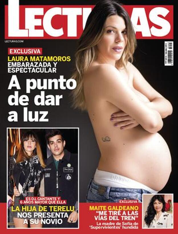 Laura Matamoros muestra su embarazo en la portada de la revista 'Lecturas'.