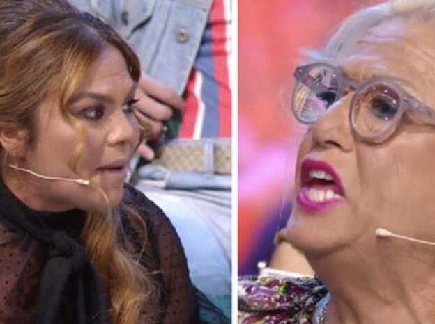 Tremendo enfrentamiento entre Saray Montoya y Mayte Zaldívar en el plató de 'Supervivientes 2018'./twitter.