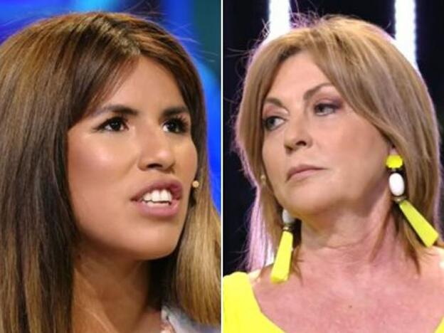 Chabelita y la madre de Alejandro Albalá se enfrentan en pleno directo, durante 'Supervivientes'./telecinco.