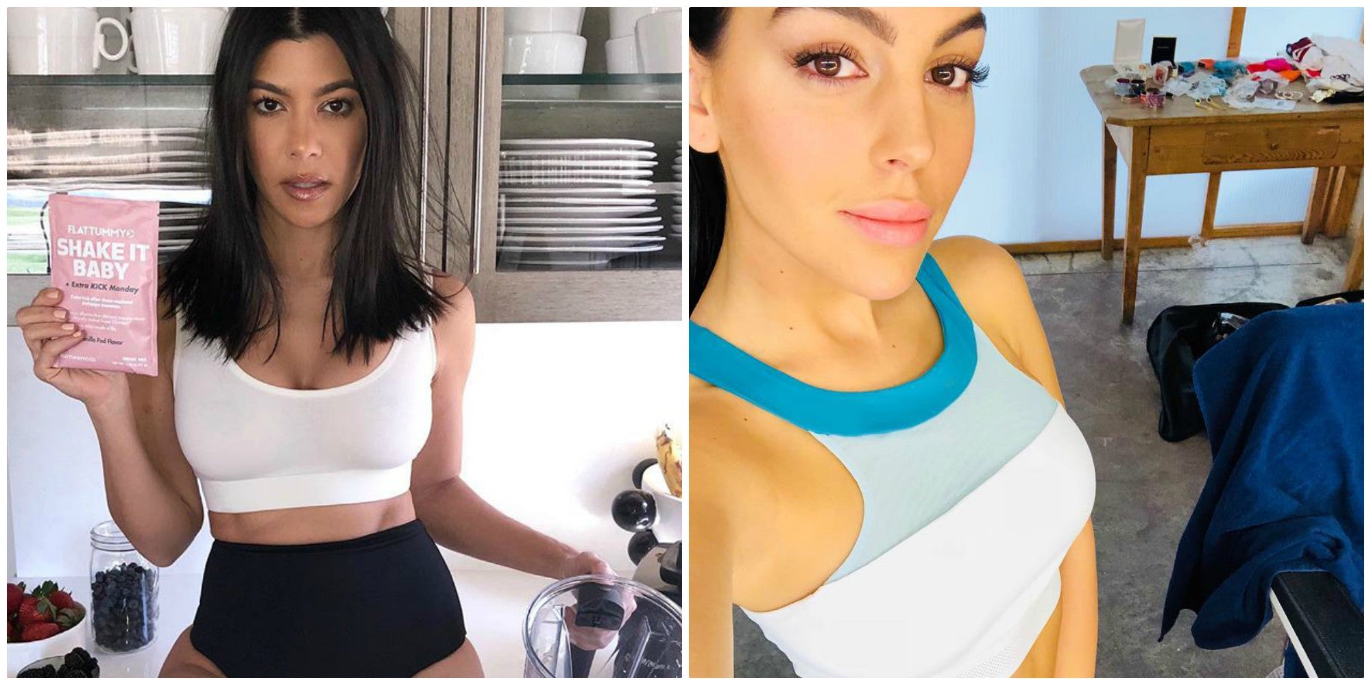 Georgina Rodríguez y Kourtney Kardashian, gemelas de Instagram