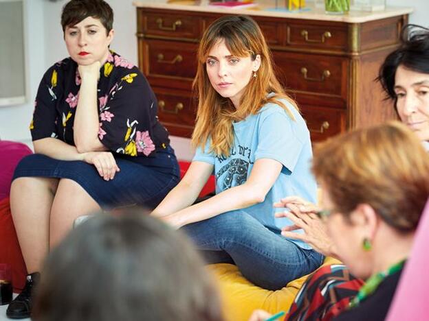 Elena Medel, Leticia Dolera y Margarita Ruyra, durante el debate.