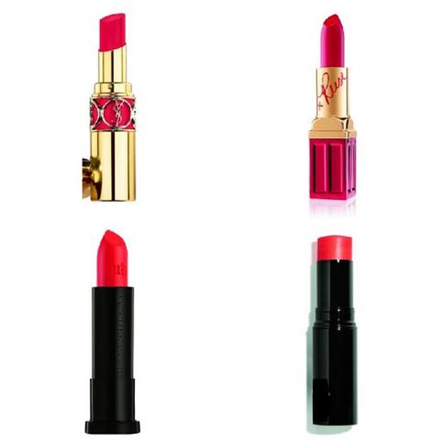 1. Rouge Volupté Shine en tono Red in the Light de YSL (36 €). 2. Barra de labios March On de Elizabeth Arden (29 €). 3. Vice Lipstick 100 Degrees de Urban Decay (19,90 €). En Sephora. 4. Les Beiges Baume à Lévres Belle Mine de Chanel (35 €)