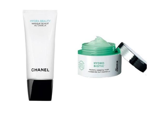 Hydra Beauty Masque de Nuit Au Camélia de Chanel (75 €). Hydro Biotic Recovery Sleeping Mask de Dr. Brandt Skincare (52 €)