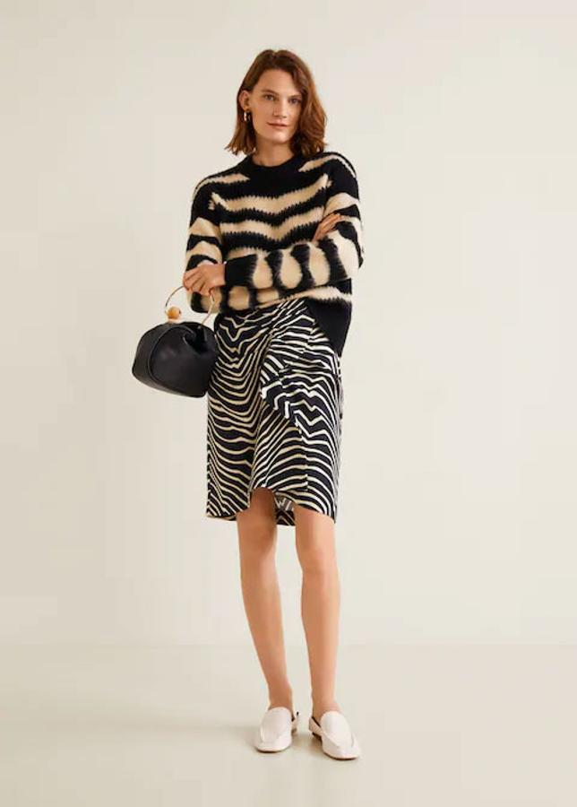 Falda con estampado 'animal print':