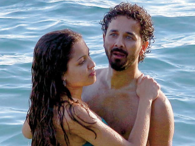 Hiba Abouk y Nani Cortés disfrutando de su romance en 2014.