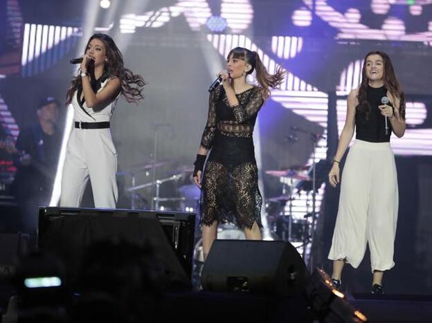 Ana Guerra, Aitana y Amaia en un concierto de la gira./gtres