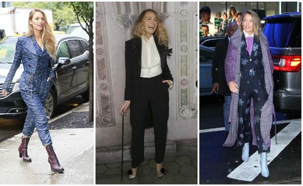 Blake Lively con tres de sus propuestas de estilo.