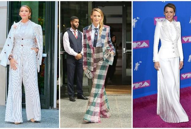 Blake Lively con tres de sus propuestas de estilo.