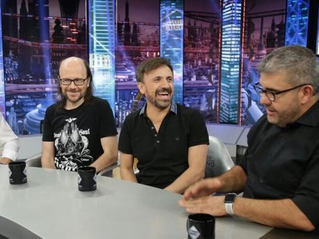 Los invitados Florentino Fernández, Santiago Segura y José Mota en 'El Hormiguero'.