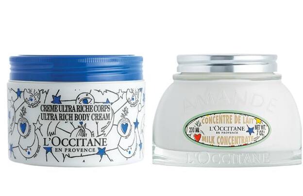 1. Crema Ultra Rica de Cuerpo Karité (19 €). 2. Concentrado de Leche de Almendra (41 €). Todo de L’Occitane.