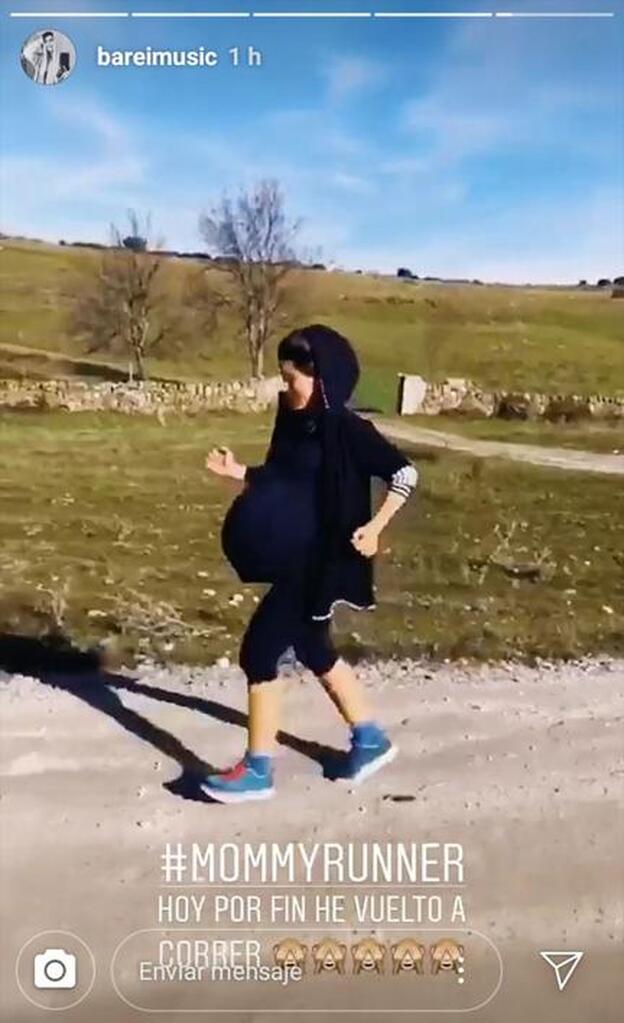 Barei en la imagen que ha compartido tratando de correr.