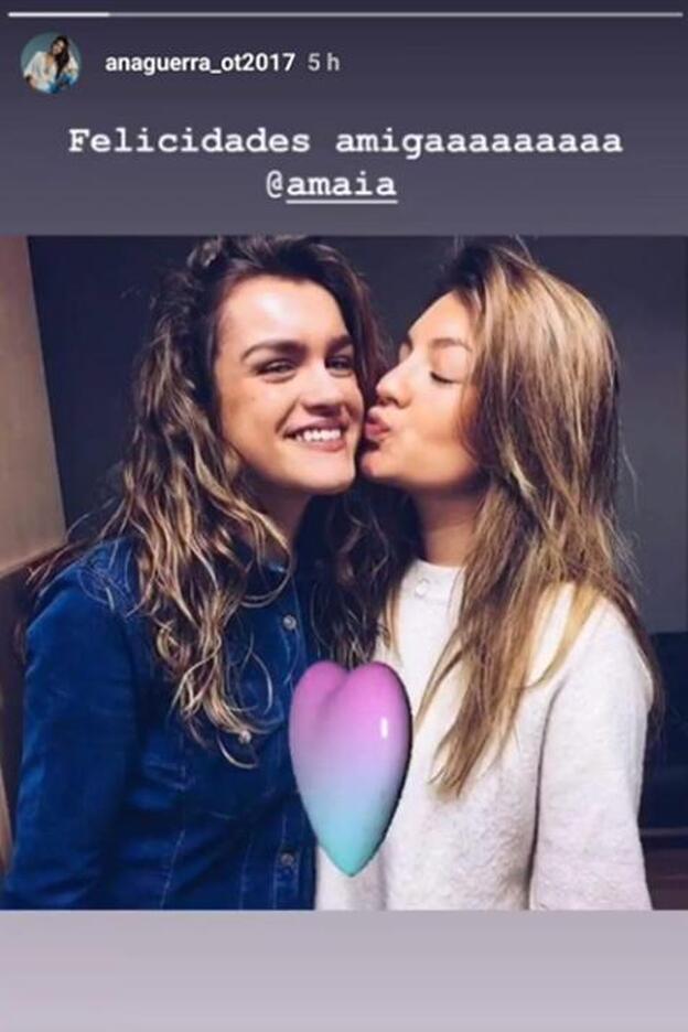 Ana Guerra felicitó el cumpleaños a Amaia con esta foto en uno de sus 'stories'.