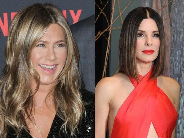 Jennifer Aniston y Sandra Bullock protagonizan un inesperado beso./Gtres.