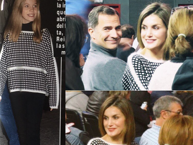 Letizia y su hija menor, Sofía, luciendo el mismo jersey.