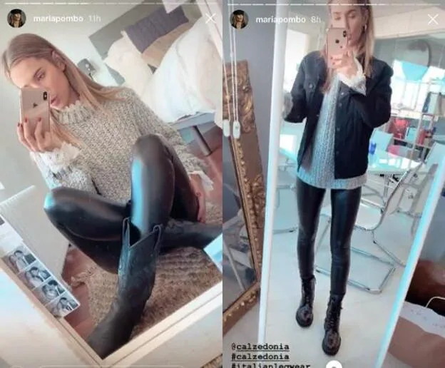 María Pombo muestra su look en Instagram Stories.
